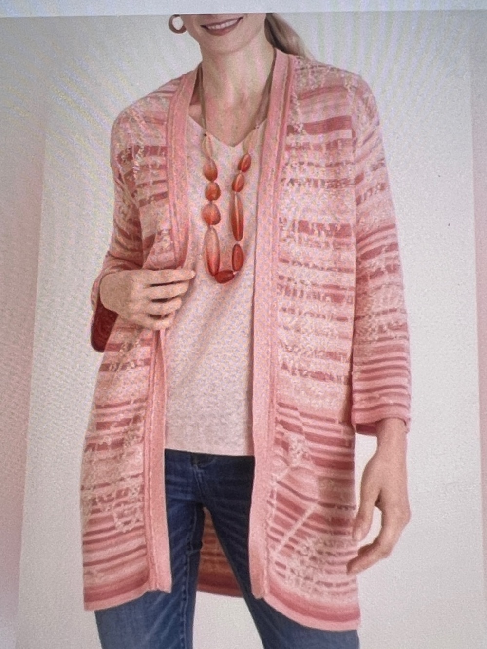 Chicos Open Knit Cardigan US size XL